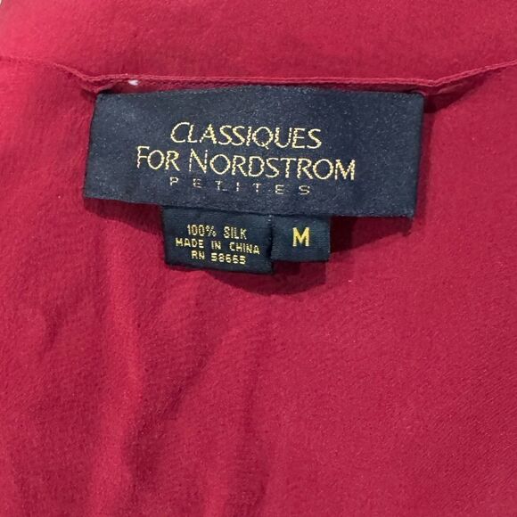 Nordstrom Classiques Red Silk Tank Top Women's Medium - Picture 2 of 2